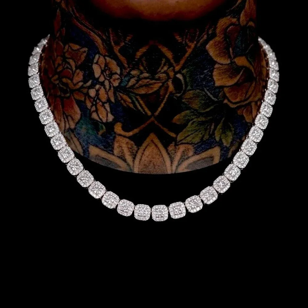 Silver 20 Mm Iced Out Diamond 6 B 6 A